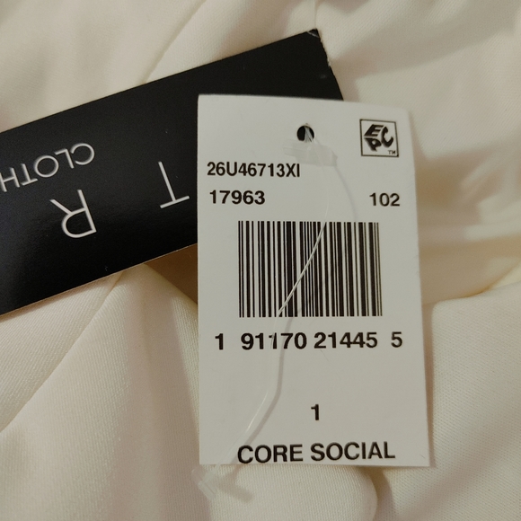 TRIXXI PLUNGE SIDE KNOT SLEEVELESS MINI DRESS, IVORY 1 - Picture 9 of 16